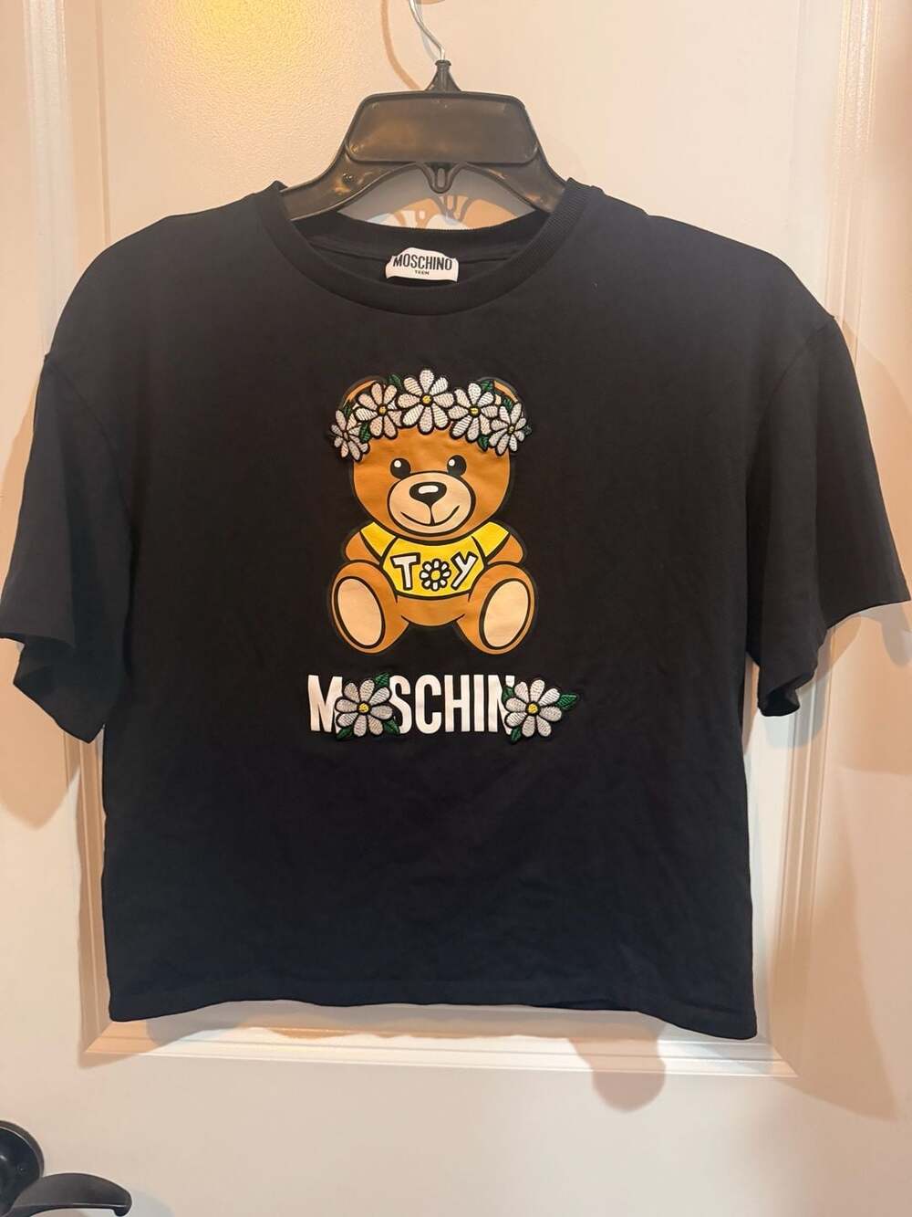 Moschino Teen Toy Bear Daisy Flower Graphic T-Shirt Black Size 14 (164cm)